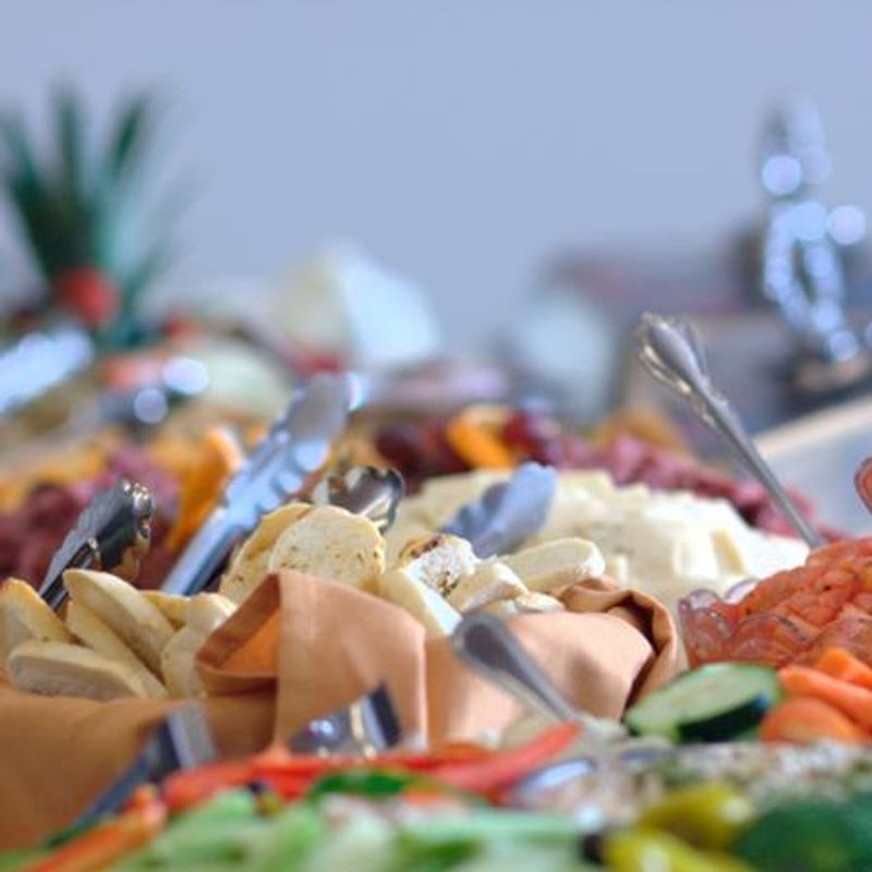 Gourmet food platter prepared by Enck's Plus Catering for an event
