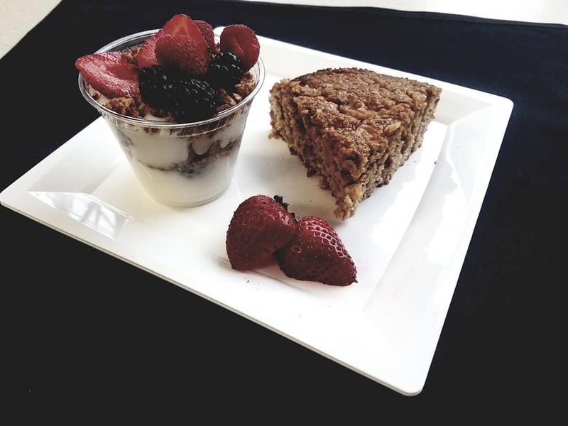 Fresh parfait dish showcasing Enck's attention to presentation and quality ingredients